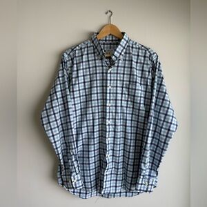 Peter Millar Crown Crafted Blue Plaid Button Down Shirt Men’s Large Dress Shirt